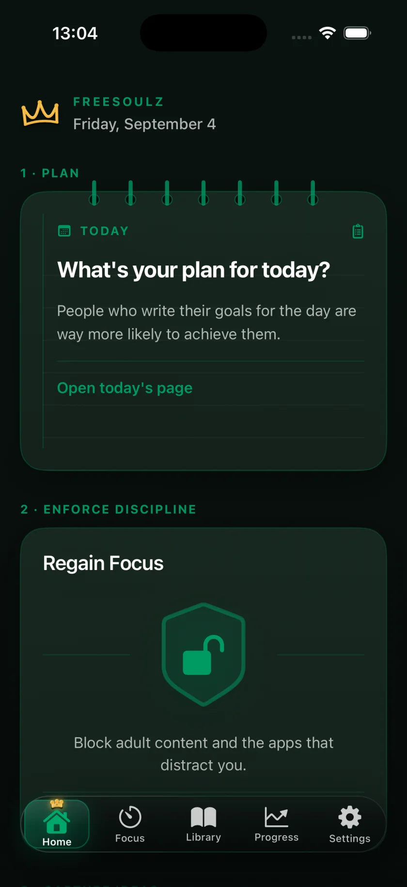 FreeSoulz Home screen